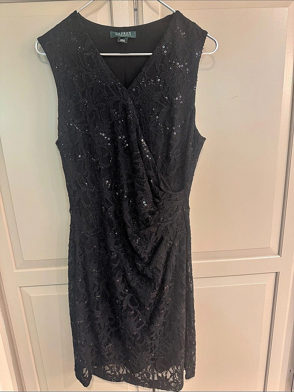 Chicos Black Lace Midi Dress Size Small Like New